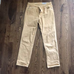 High-rise straight crop yellow jeans